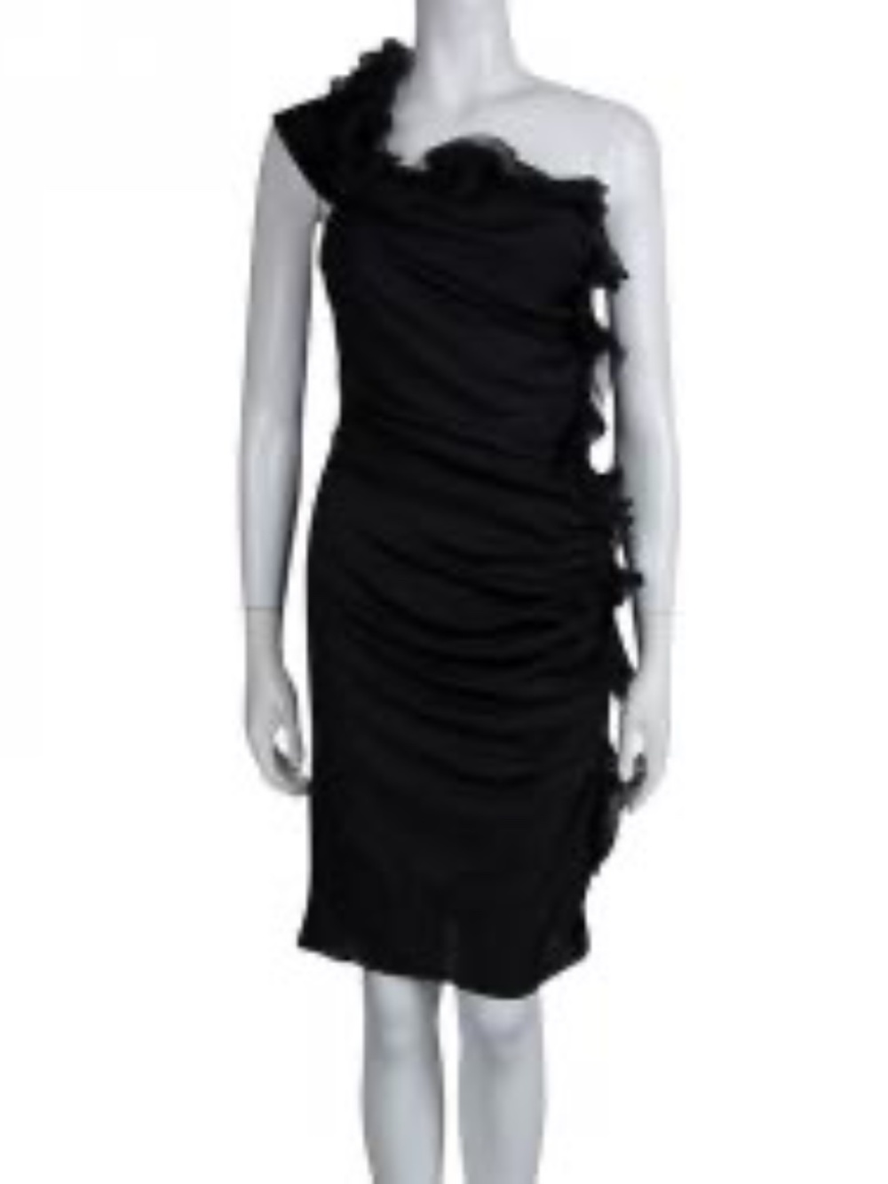 Catherine Malandrino Favorites One Shoulder Ruffle Dress in black women's sz 12